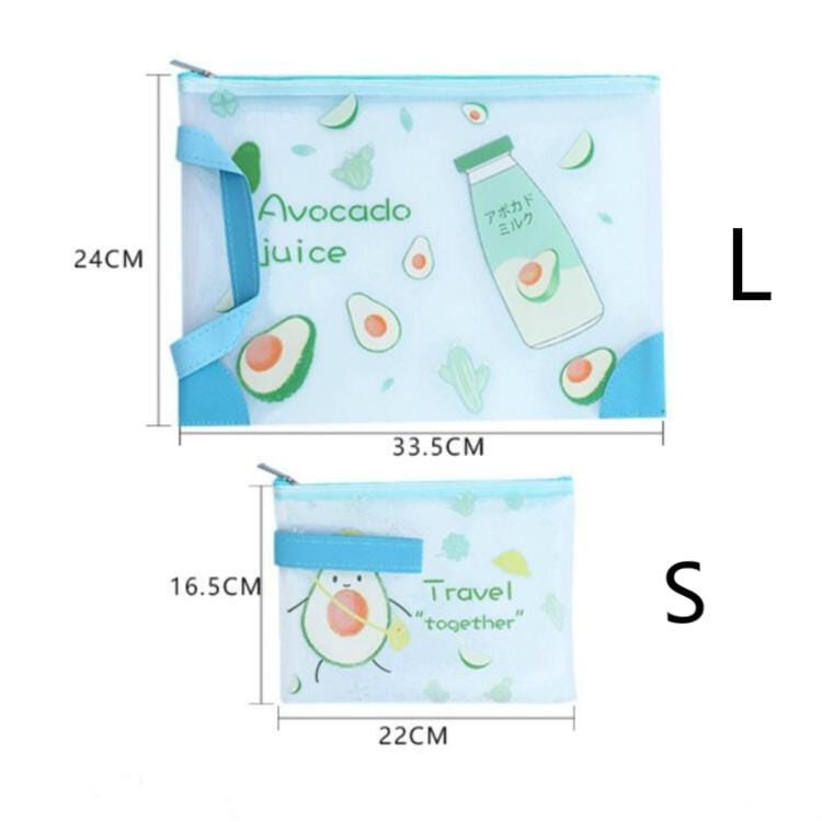 L0028 Avocado TPU File Bag Storage Folder Waterproof Papers Portfolio Student Stationery, Size:S (Beautiful)