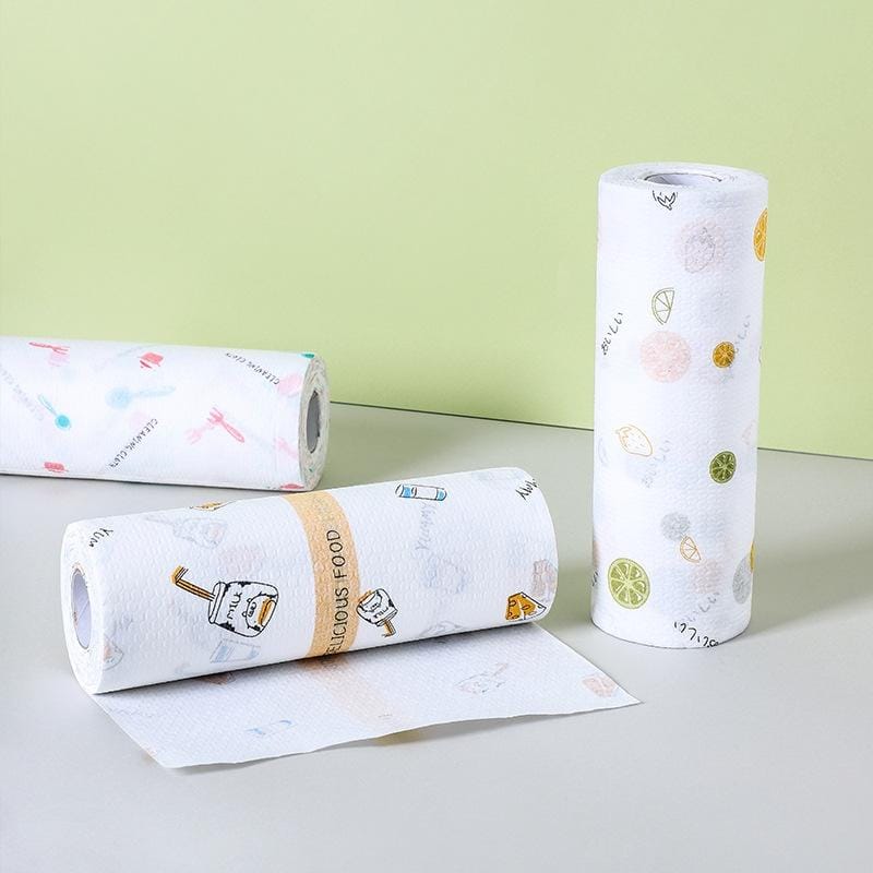 3 PCS Lazy Non-oily Kitchen Non-woven Wet Dry Disposable Wipes (Milk)