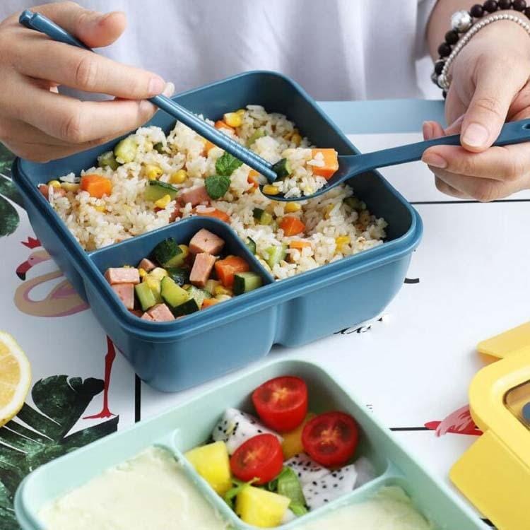 Lunch Box Simple Sealed Leak-proof Compartment Lunch Box, Color:Color Random Delivery