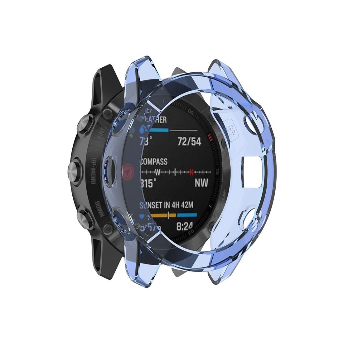 For Garmin Fenix 6 TPU Half Coverage Smart Watch Protevtice Case (Blue)