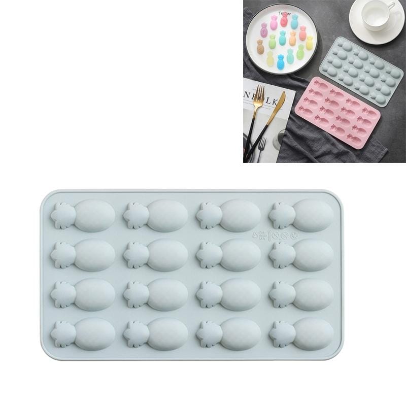 4 PCS Creative Pineapple Silicone Ice Tray Cake Mold Chocolate DIY Baking Mold (Blue)