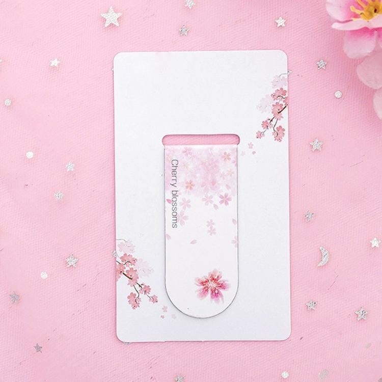 4 PCS Romantic Creative Cherry Magnetic Bookmark Student Stationery Gift School Office Supplies (Sakura Petals Flying)