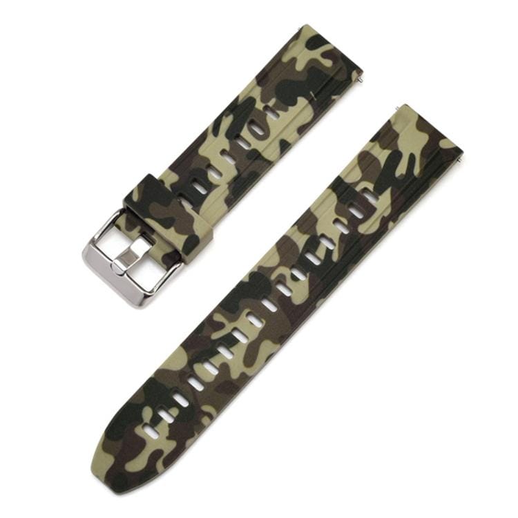 For Galaxy Watch 22mm Camouflage Silicone Watch Band (Army Green )