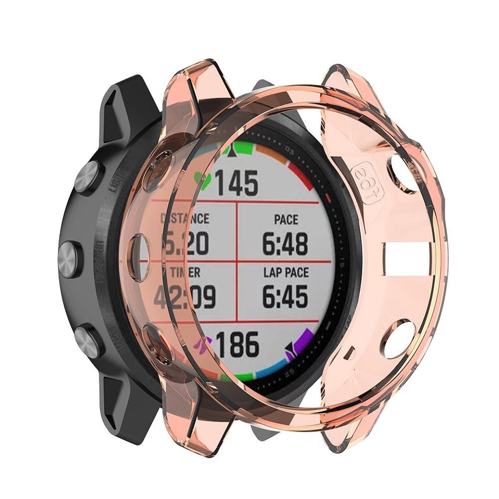 For Garmin Fenix 6S / 6S Pro Smart Watch Half Coverage TPU Protective Case (Transparent Orange)