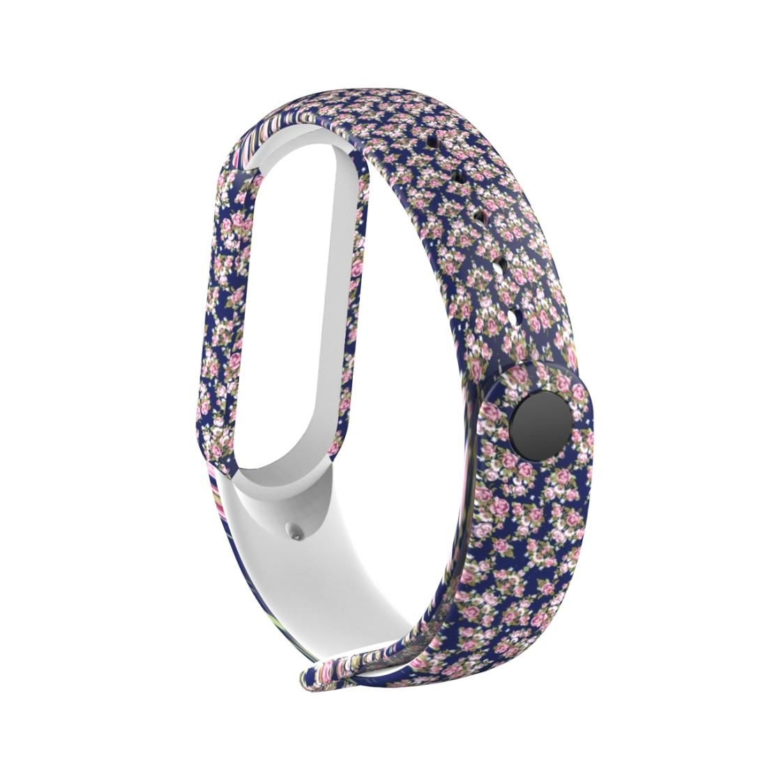 For Xiaomi Mi Band 5 TPU Replacement Strap Watchband (Blue Rose)