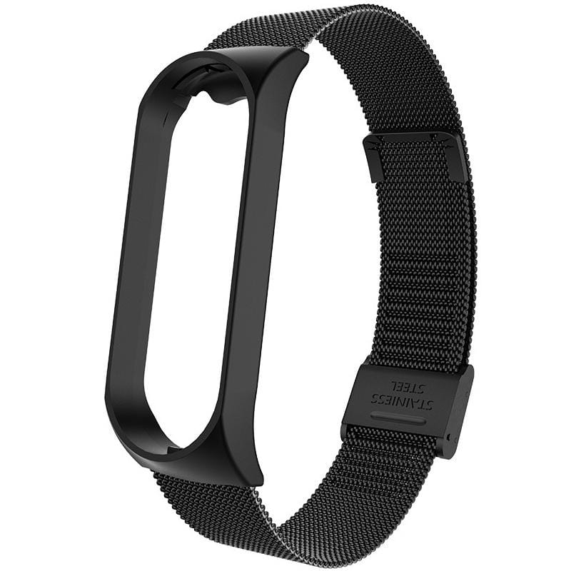 For Xiaomi Mi Band 4 / 3 Milanese Metal Replacement Strap Watchband, Color:Black