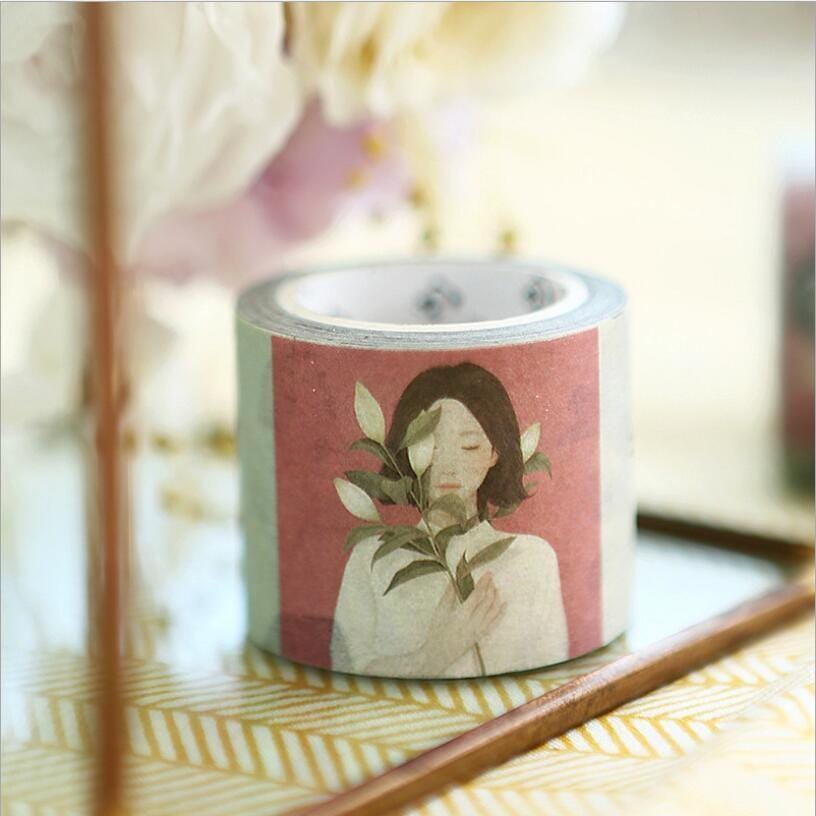 Girl Flower Watercolor Character Series Paper Tape Set Hand Account DIY Decorative Material (Dream )