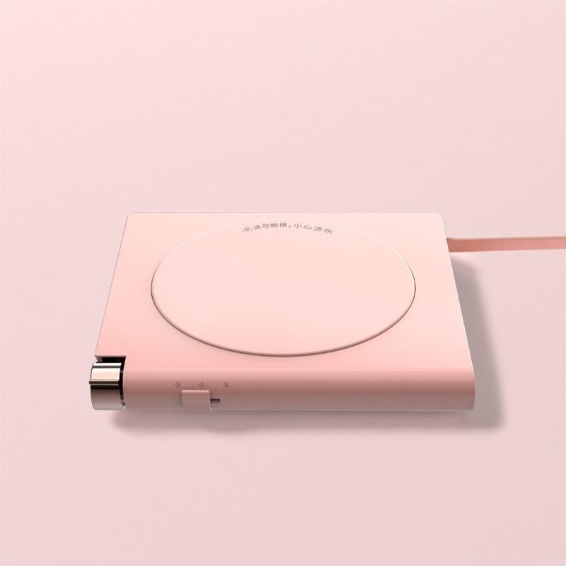 Portable Small USB Timing Insulation Coaster (Pink)