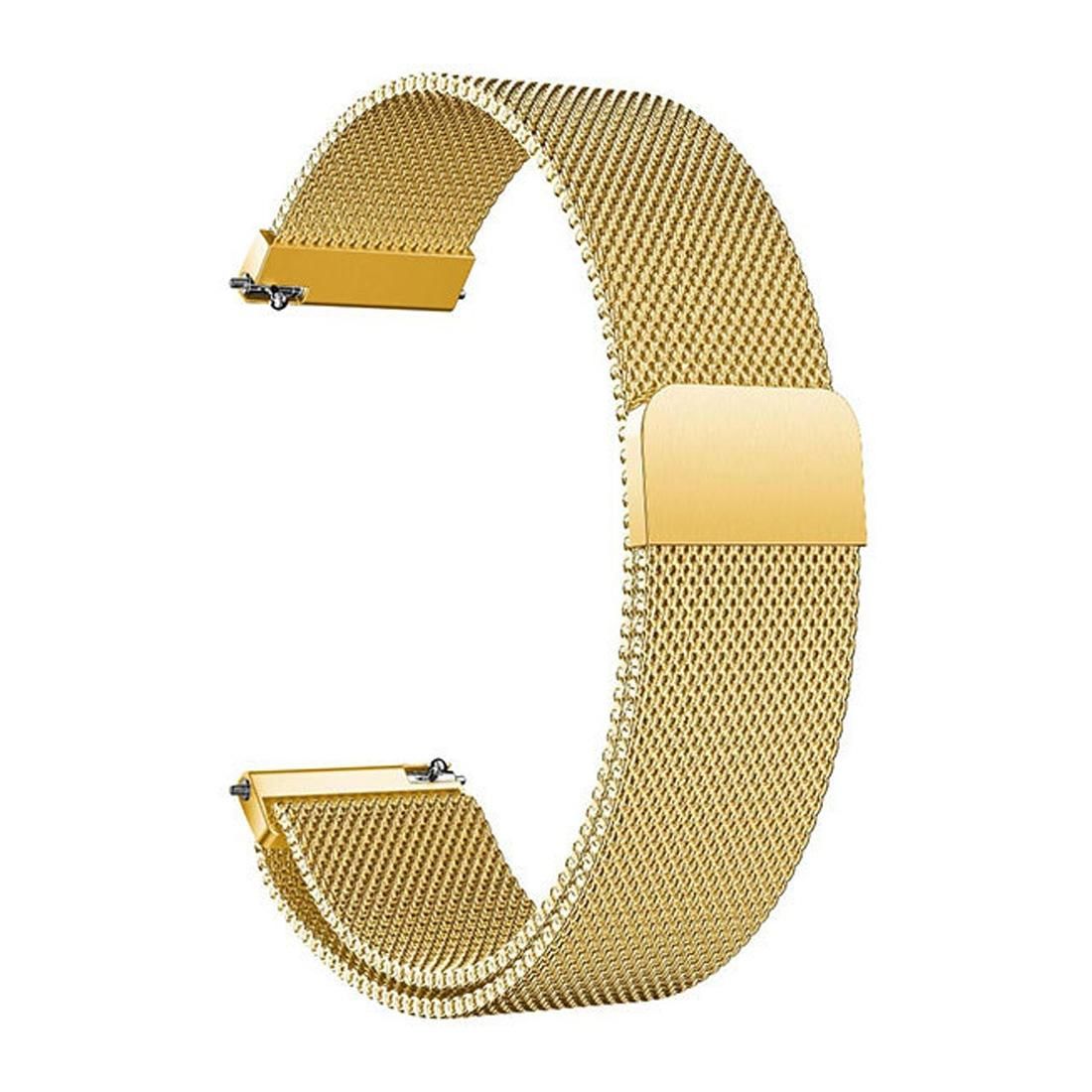 For Huami Amazfit GTS 22mm Milanese Magnetic Metal Replacement Strap Watchband (Gold)