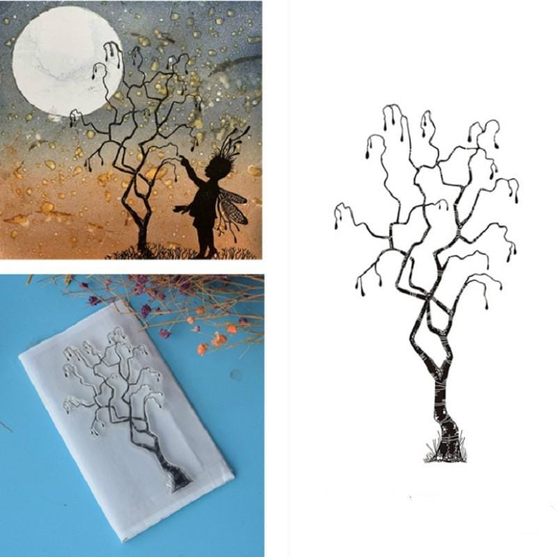 Creative Retro Hand Account Transparent Seal DIY Student Manual Decoration Material, Style:Little Tree