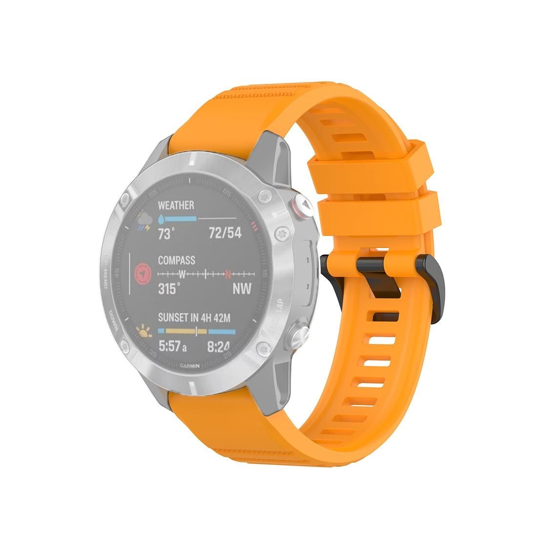 For Garmin Fenix 6 22mm Quick Release Official Texture Wrist Strap Watchband with Metal Button (Amber Yellow)