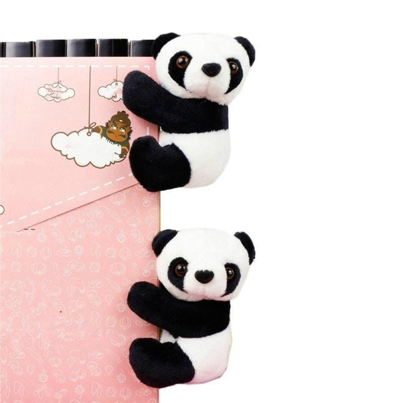 Panda Note Clip Cute Memo Plush Toys Bookmarks Notes Clips Bookmark Letter Paper Clip (Black  White)