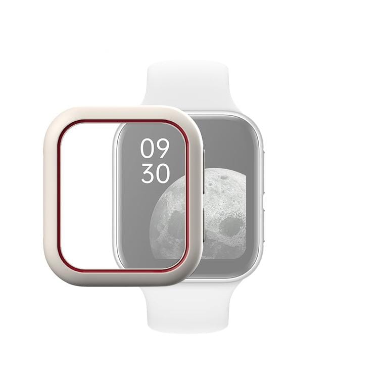 For OPPO Watch 41mm Smart Watch TPU Protective Case, Color:White+Red