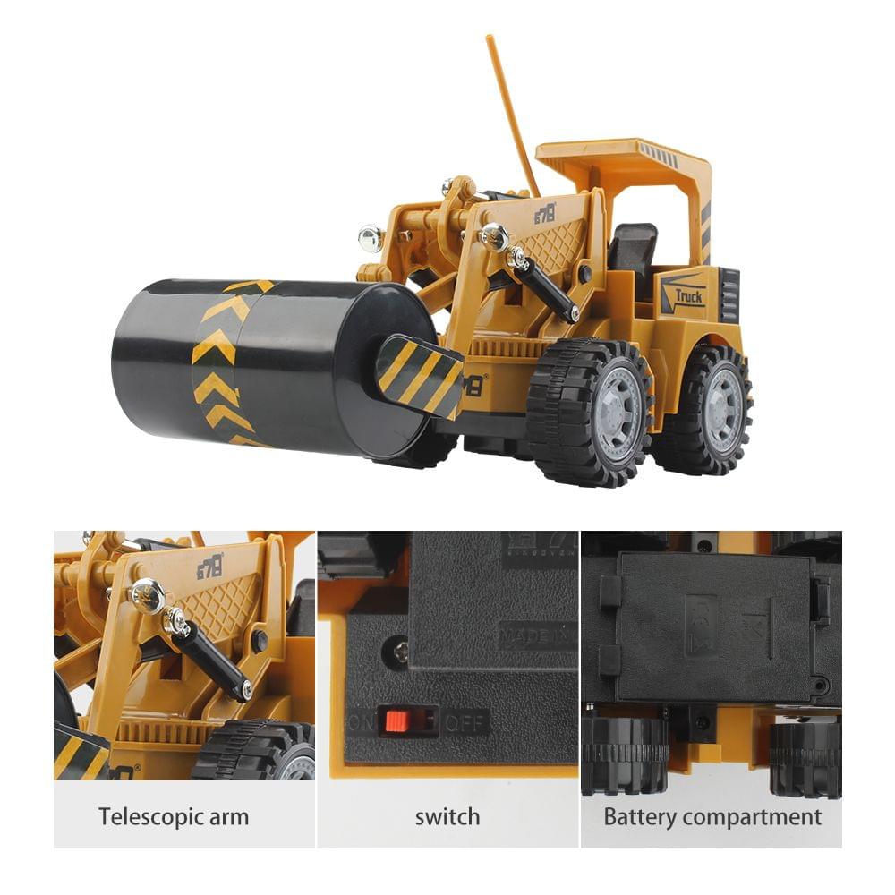 1:24 5CH Remote Control Electric Road Roller Construction