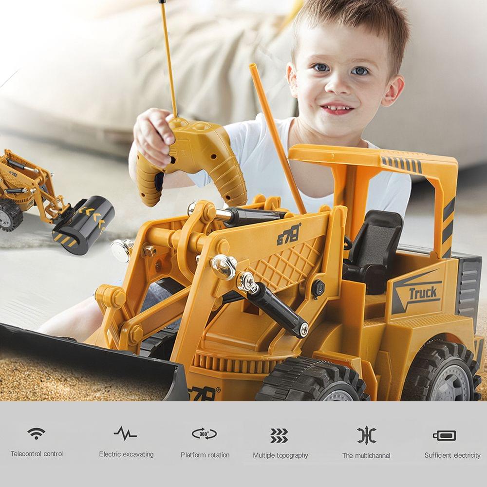 1:24 5CH Remote Control Electric Road Roller Construction