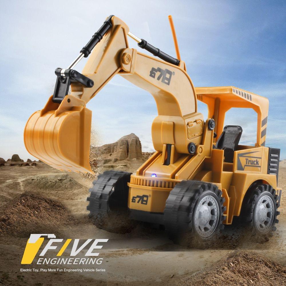 1:24 5CH Remote Control Electric Excavator Construction Car