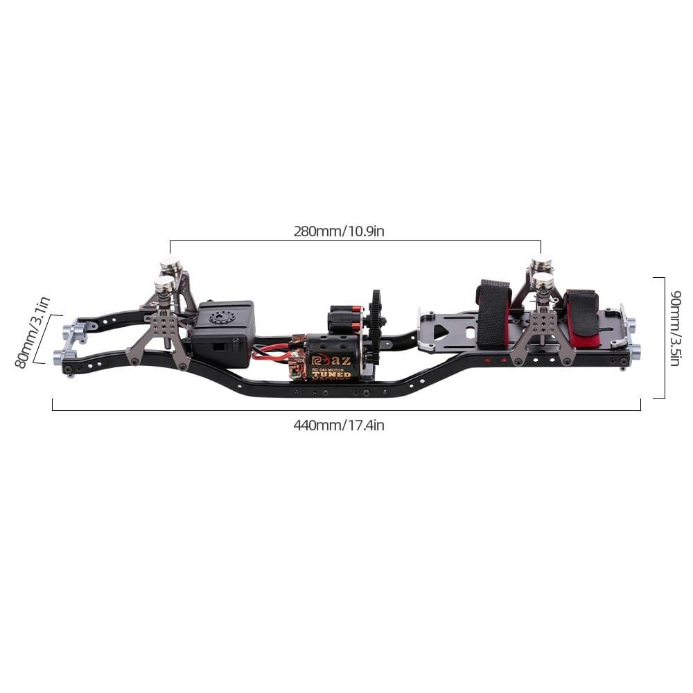 RC Car Frame Carbon Fiber Metal Car Chassis Beam with 540