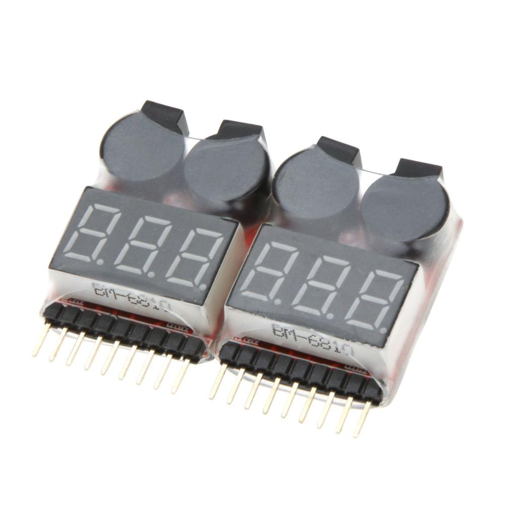 2Pcs 1-8S Indicator RC Li-ion Lipo Battery Tester Low