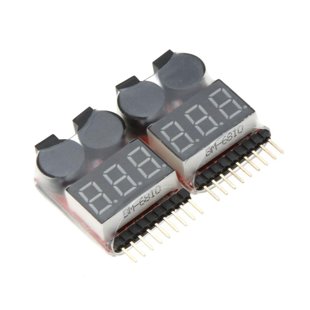 2Pcs 1-8S Indicator RC Li-ion Lipo Battery Tester Low