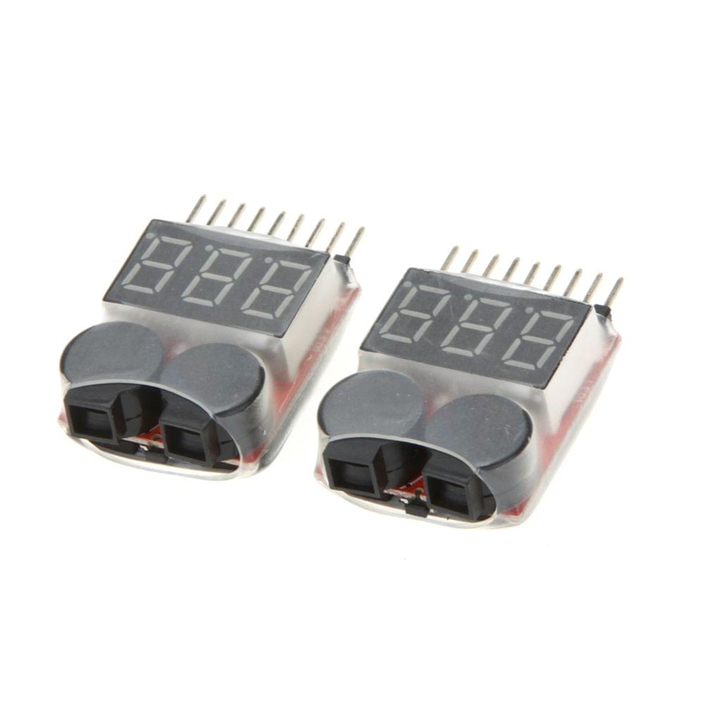 2Pcs 1-8S Indicator RC Li-ion Lipo Battery Tester Low