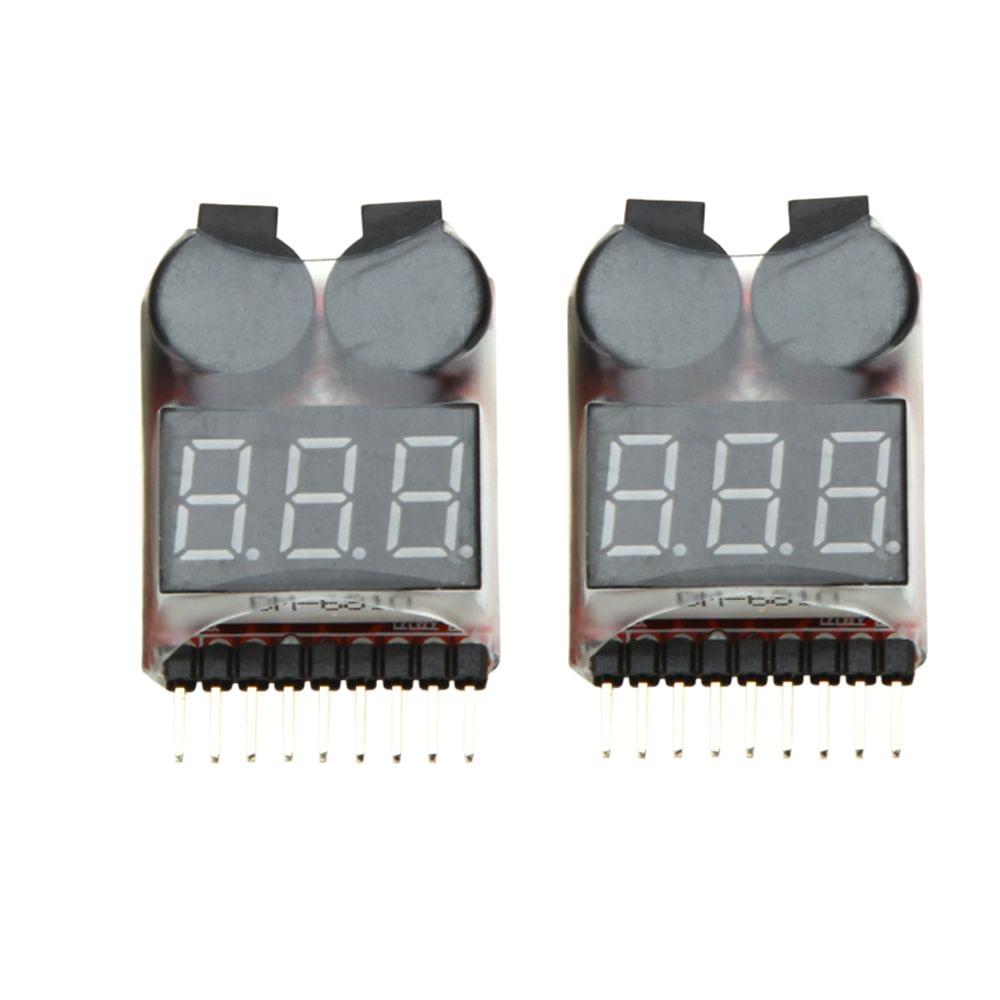 2Pcs 1-8S Indicator RC Li-ion Lipo Battery Tester Low