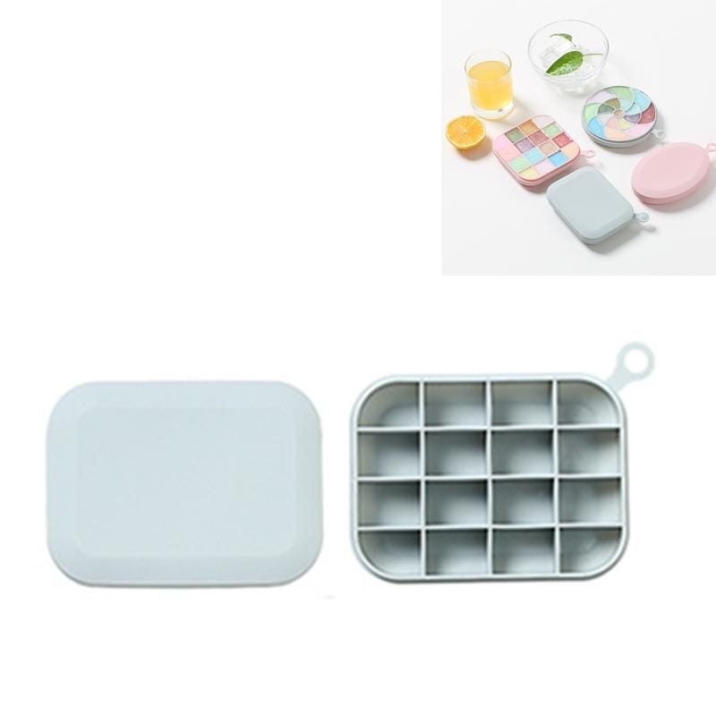 4 PCS Home Creative Geometric Simple Ice Tray Mold with Lid DIY Ice Cube Homemade Box, Style:Rectangular (Blue)