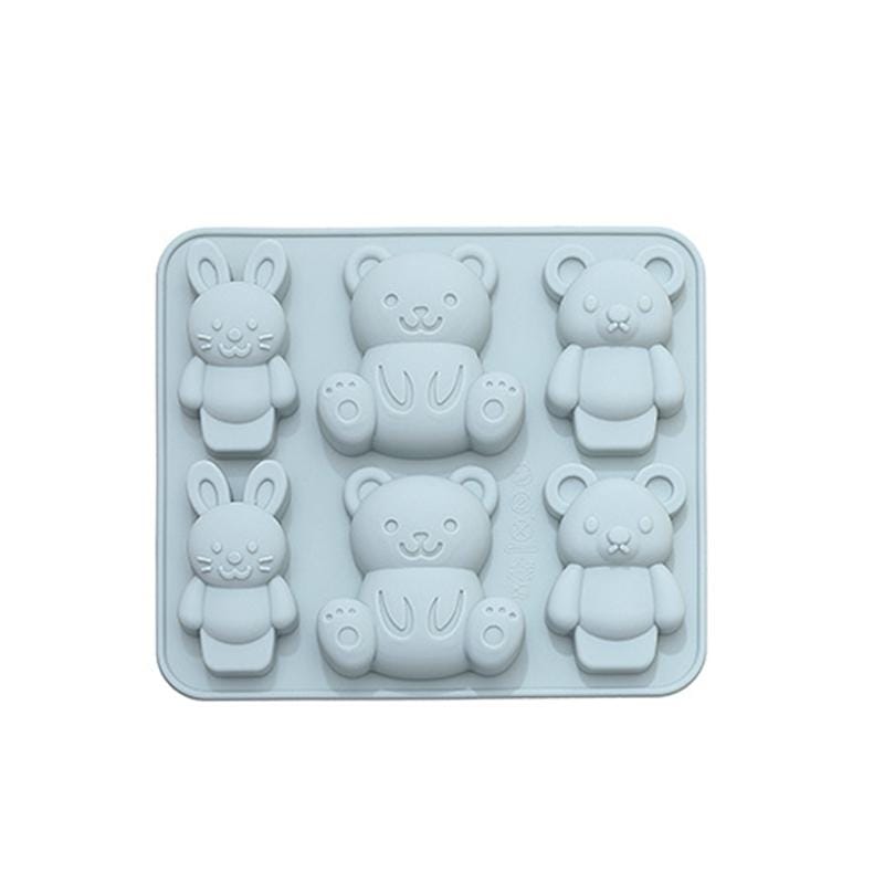 6 PCS Cute Cartoon Animal Shape Silicone Chocolate Mold Baking Cake Mold Ice Tray (Pink)