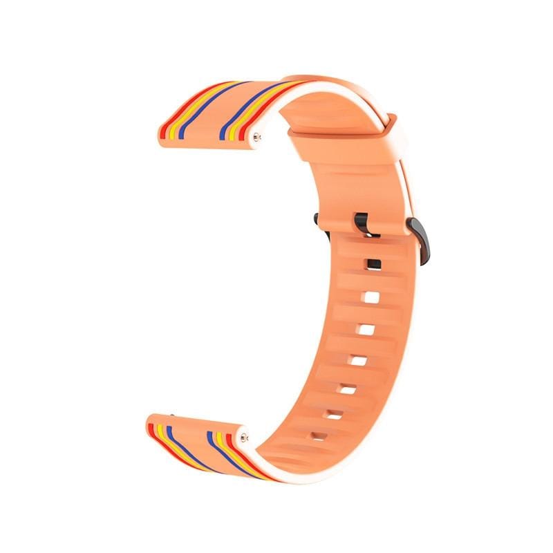 22mm For Huawei Watch GT2e / GT / GT2 46MM Striped Silicone Strap (Orange)