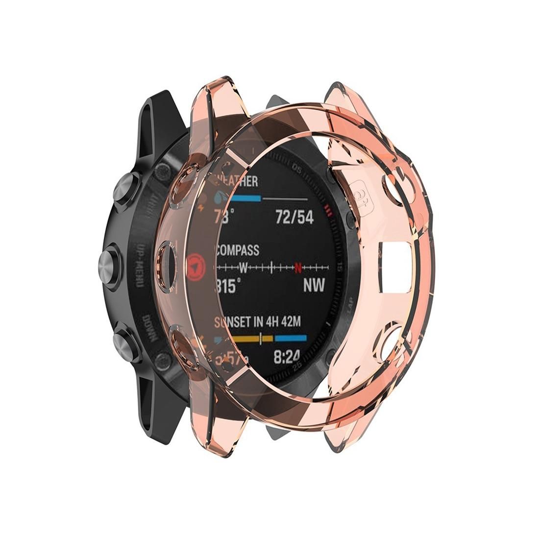 For Garmin Fenix 6 TPU Half Coverage Smart Watch Protevtice Case (Orange)