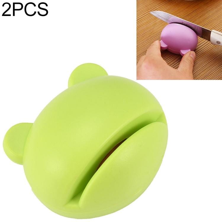 2 PCS  Multifunction Cartoon Design Knife Sharpener (Green )