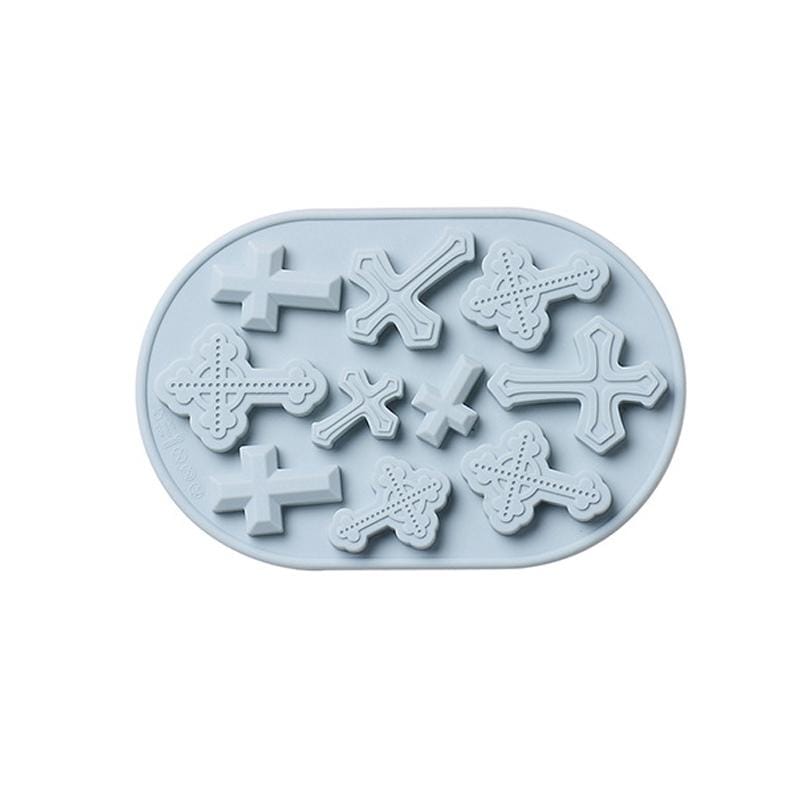 4 PCS Cross Shape Silicone Ice Tray Mold Retro Fondant Biscuit Baking Epoxy Mold (Pink)
