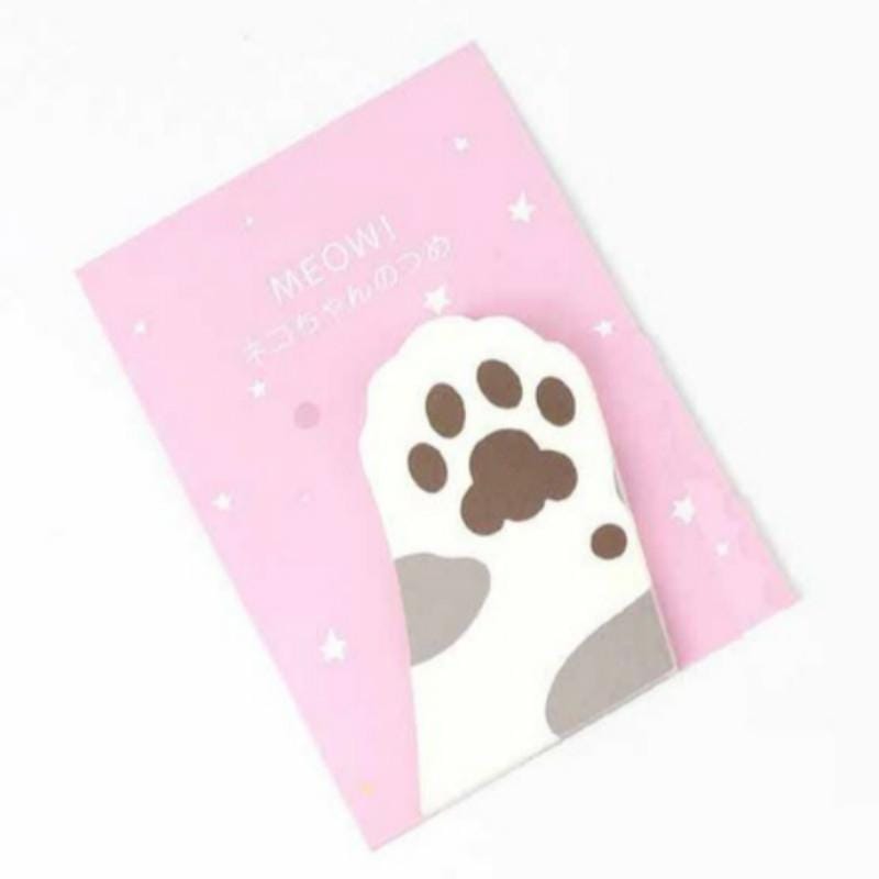 2 PCS Cat Claw Stickers Heterologous Bookmarks Cat Stickers (Light Gray)