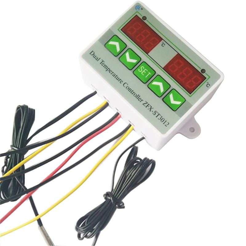 ST3012 Microcomputer Intelligent Temperature Controller Dual Temperature Dual Control Electronic Temperature Controller, Voltage:220V