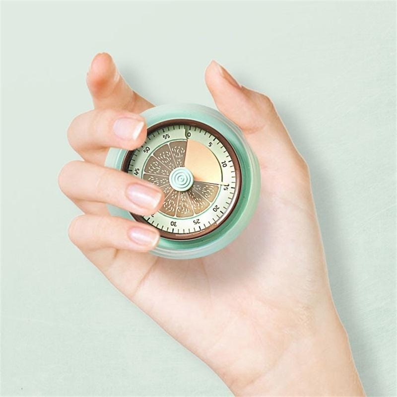 Kitchen Magnet Mechanical Timer Alarm Clock Countdown (Green)