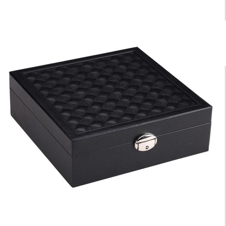 Wooden Jewelry Box Necklace Ring Storage Organizer Large Jewel Cabinet Gift Case (Black)