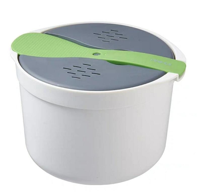 Kitchenware Microwave Oven Utensils Rrice Cooker Heating Steamer Pot Steamed Rice Box (Bright Orange)