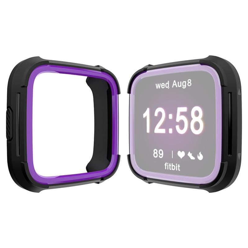 For Fitbit Versa / Versa Lite Universal Smart Watch PC + TPU Protective Case (Black purple)