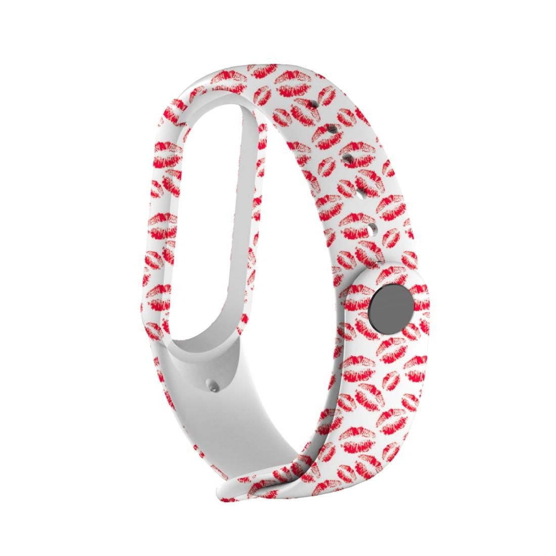 For Xiaomi Mi Band 5 TPU Replacement Strap Watchband (Red Lips)