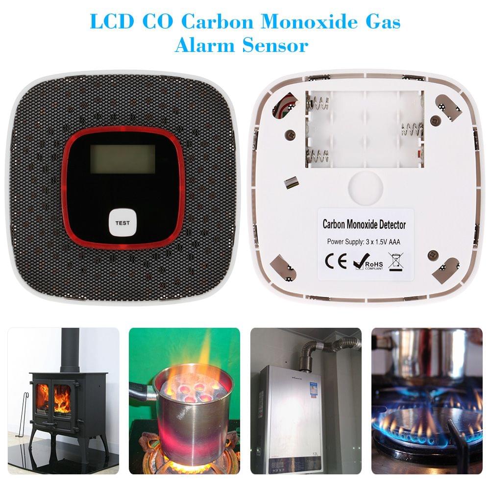 LCD CO Carbon Monoxide Gas Alarm Sensor Poisoning Smoke Gas