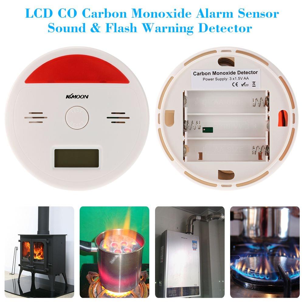 LCD CO Carbon Monoxide Alarm Sensor Poisoning Smoke Gas