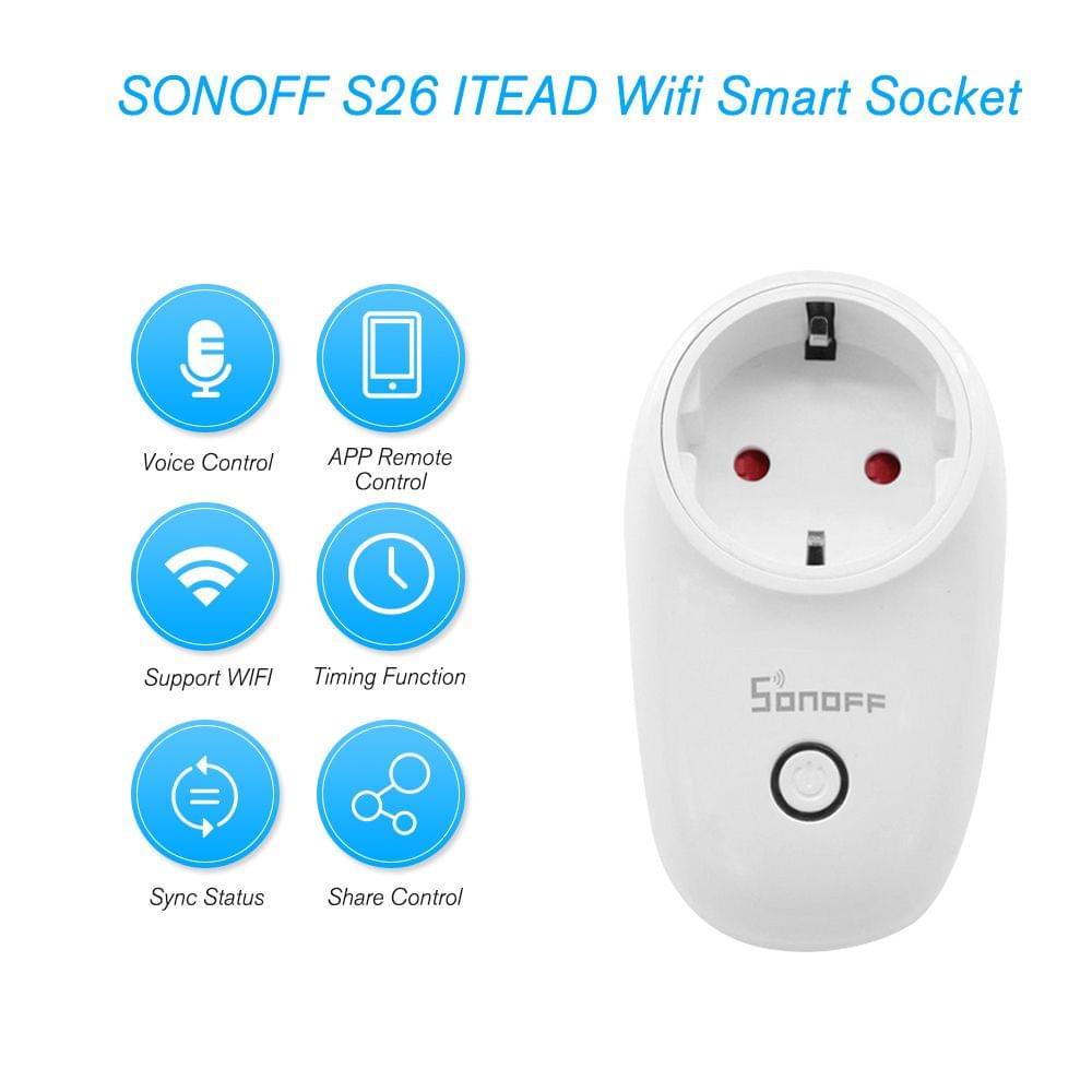 4PCS SONOFF S26 ITEAD Wifi Smart Socket Wireless Remote