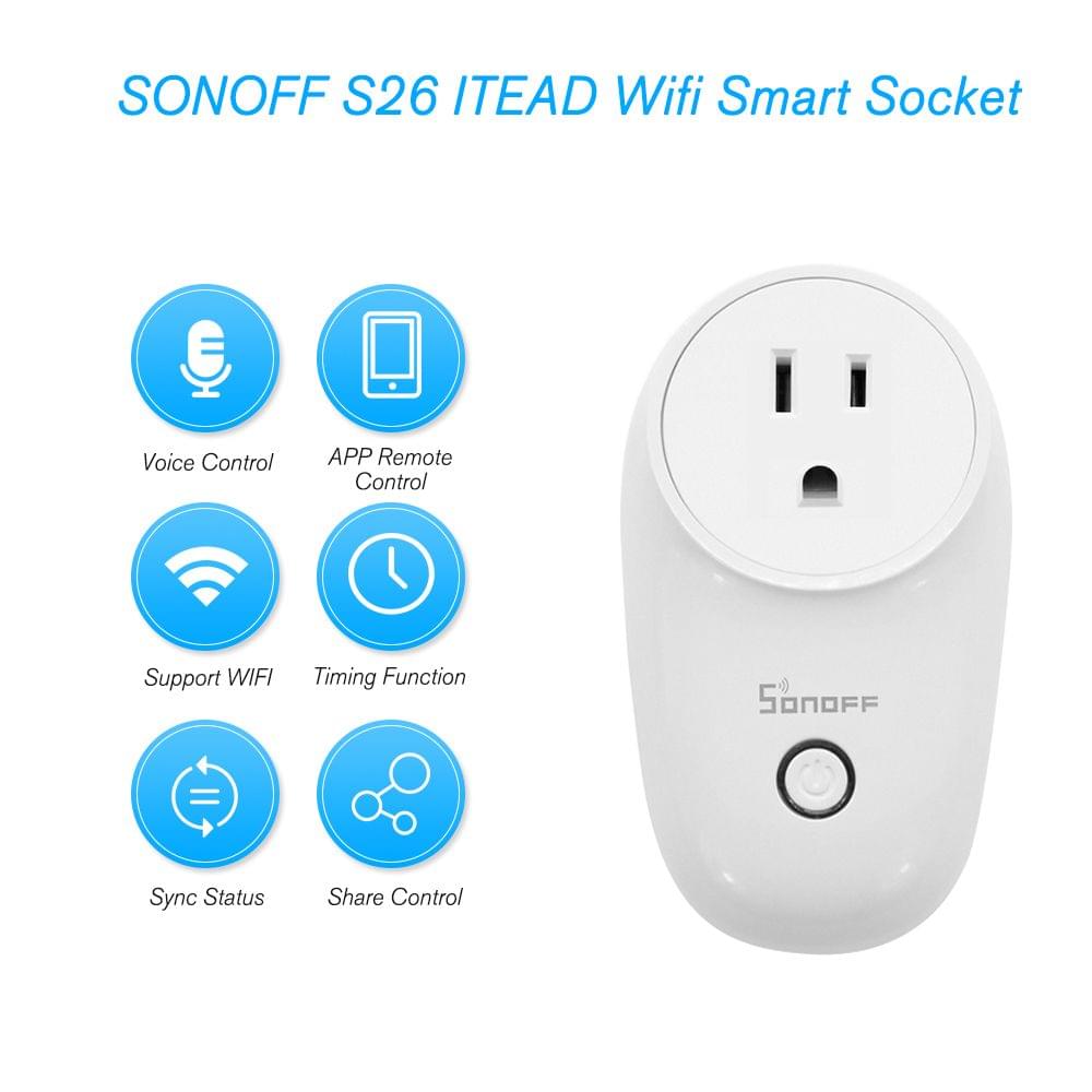 SONOFF S26 ITEAD Wifi Smart Socket Wireless Remote Control - US Plug