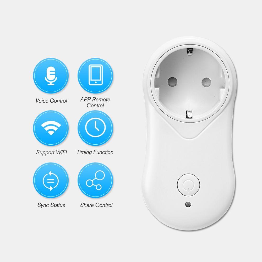 Smart WiFi Socket EU Type E with USB Outlet Remote Control - EU Plug