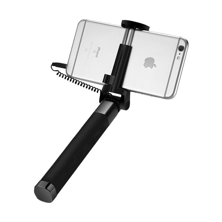 JOYROOM JR-ZB12 Aluminium Alloy Wired Controlled Selfie Stick Monopod Extendable Handheld Holder, Max Length: 77cm (Black)