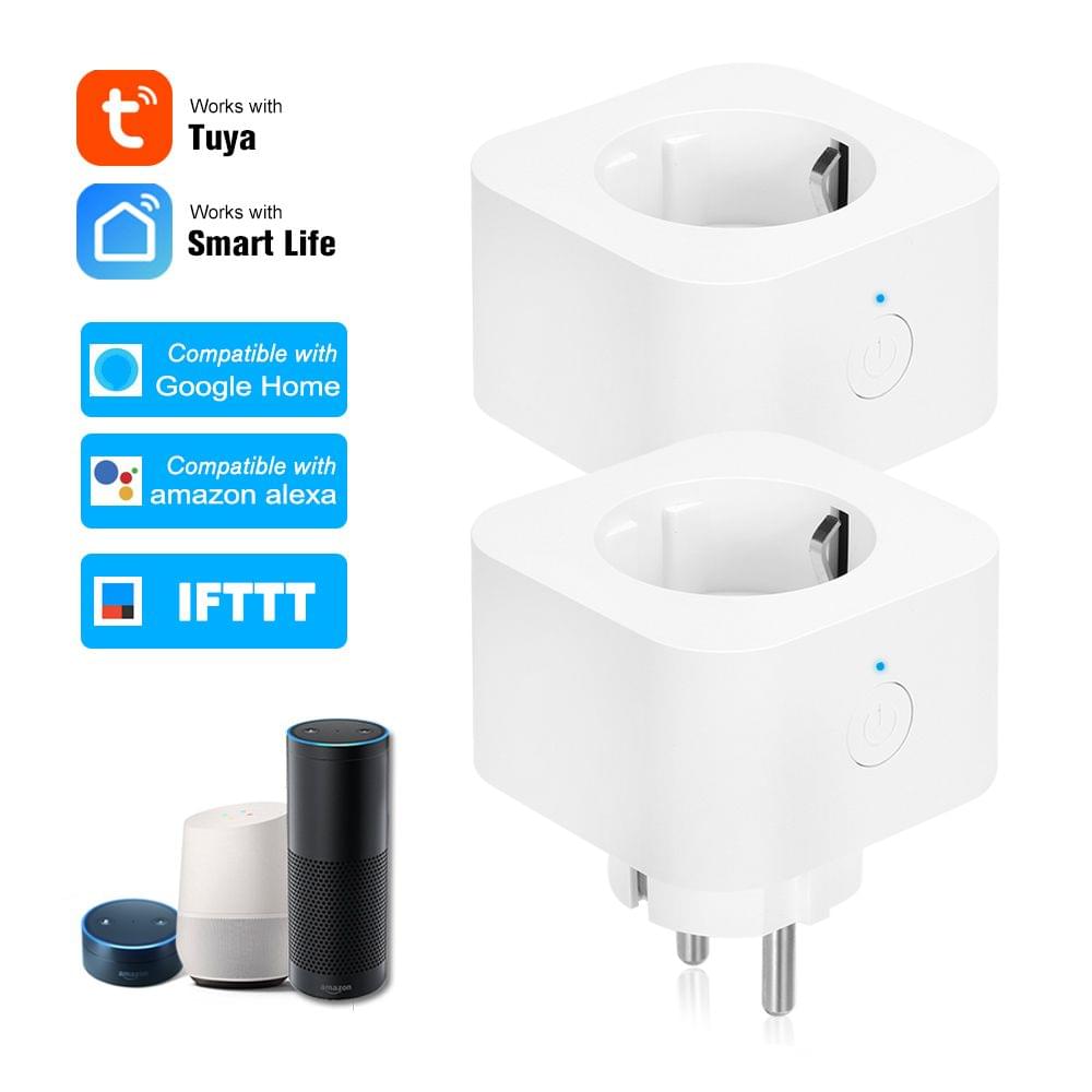 2PCS Mini Smart WiFi Socket EU Type F Remote Control by - 2PCS