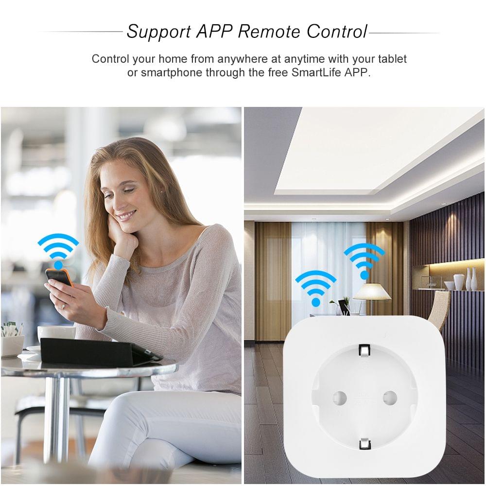 2PCS Mini Smart WiFi Socket EU Type F Remote Control by - 2PCS