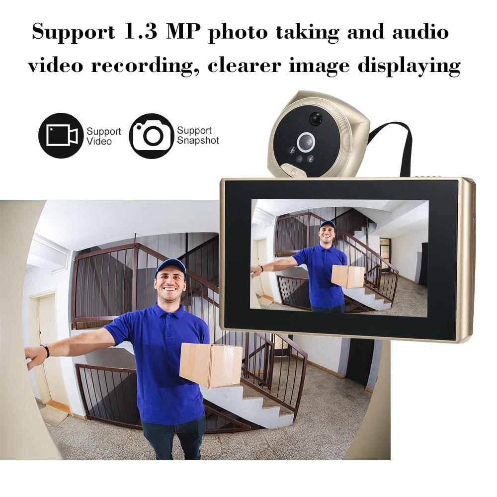 1.3MP Peephole Door Camera 4.3 Inch Color LCD Screen Monitor