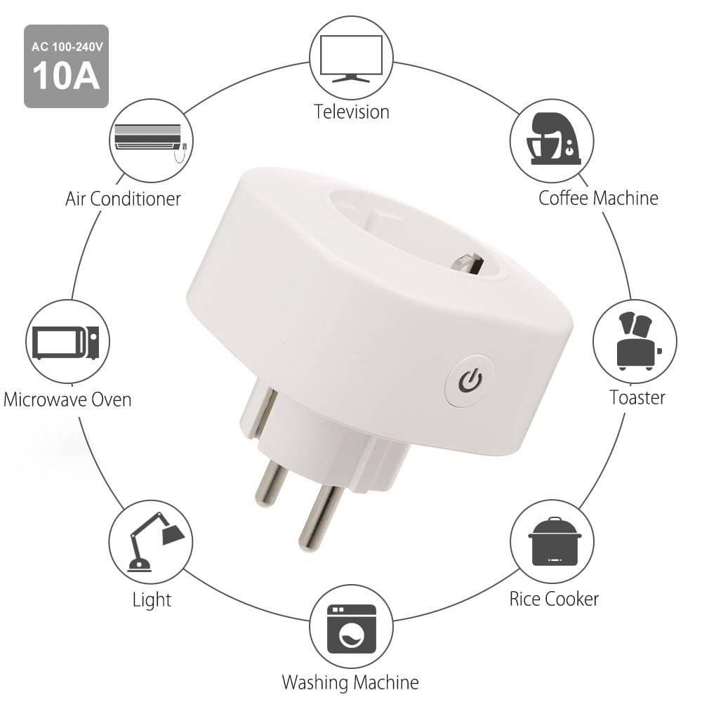 Smart Power Plug Smart Home Socket Voice Control Compatible - 10A