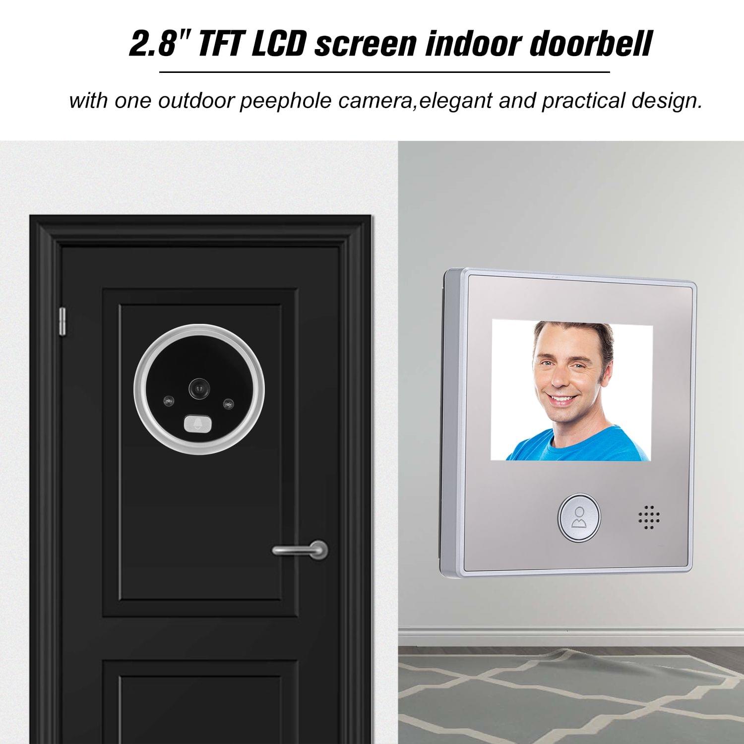1.3MP Peephole Door Camera 2.8 Inch Color LCD Screen Monitor