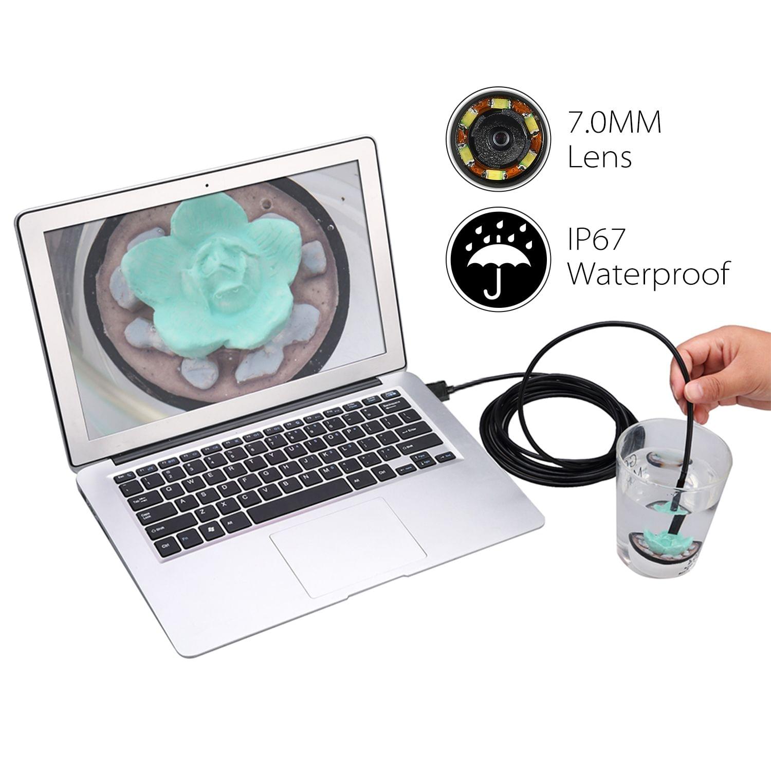 7MM Endoscope Camera 6 LED Lens Mini Camcorders IP67 - 0.5M